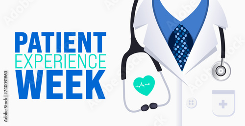 March is Patient Experience Week background template. Holiday concept. use to background, banner, placard, card, and poster design template with text inscription and standard color. vector