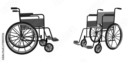 Wheelchair vector. flat design disabled wheelchair vector illustration isolated on white background.