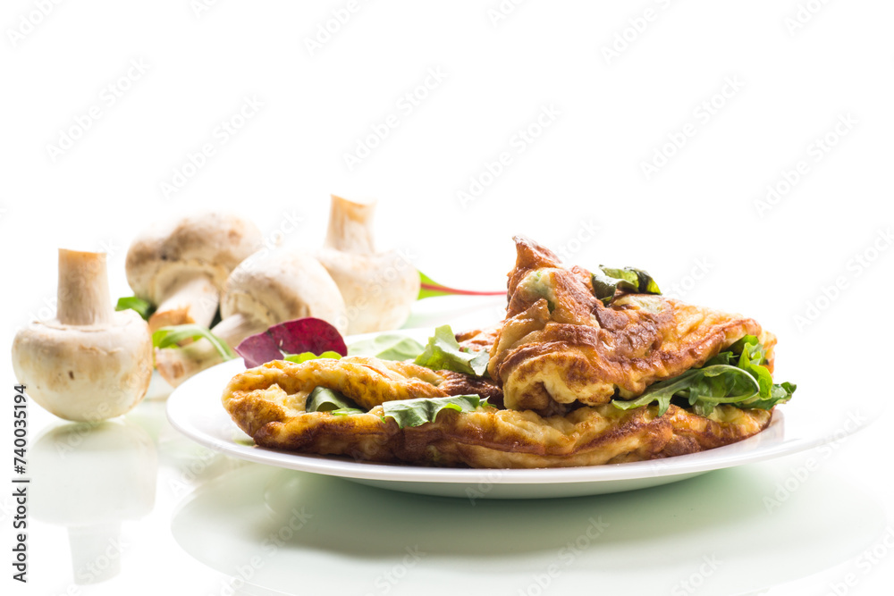 cooked fried omelets with zucchini and herbs cooked fried omelets with zucchini and herbs