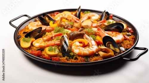 Paella isolated on a white background
