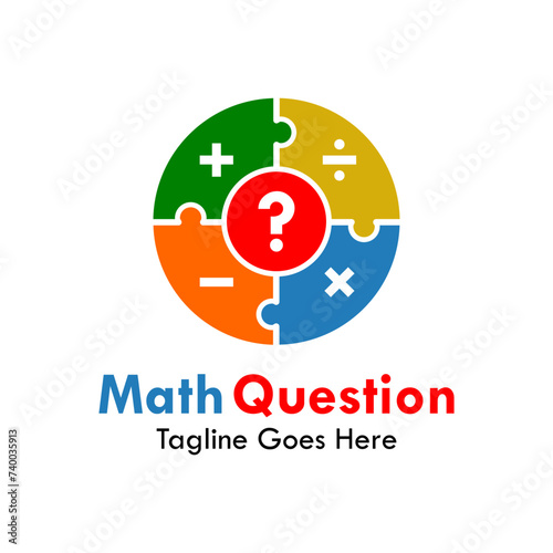 Math question design logo template illustration