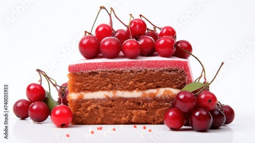 Quandong cake isolated on a white background photo