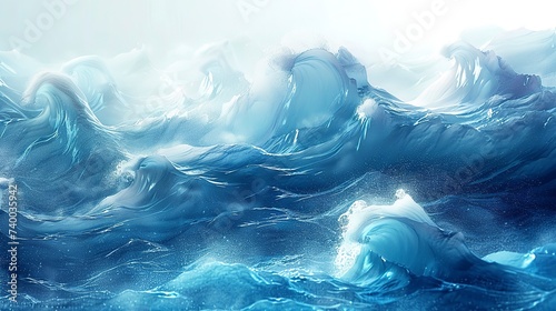 Surreal Ocean Waves Digital Artwork