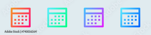 Calendar line icon in gradient colors. Event signs vector illustration.