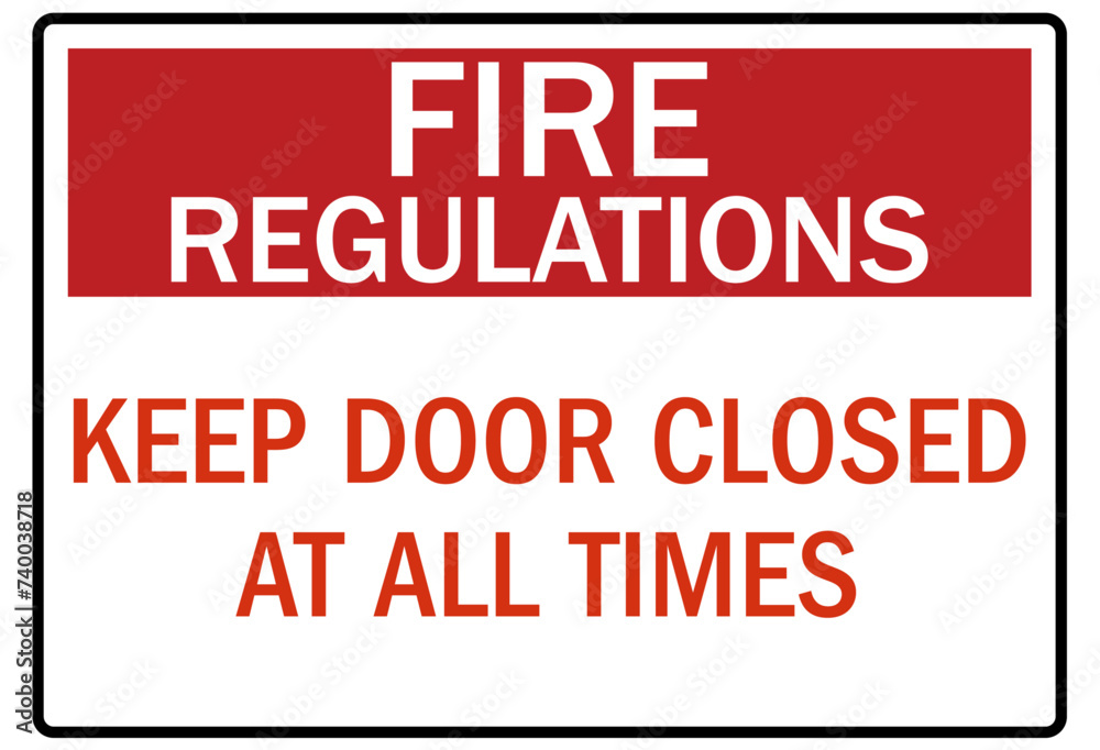 Fire door keep closed sign and labels Fire door keep closed sign and labels