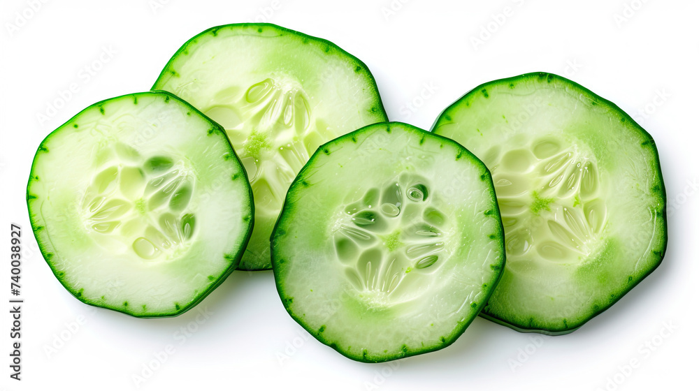 cucumber slices isolated on white background cucumber slices isolated on white background