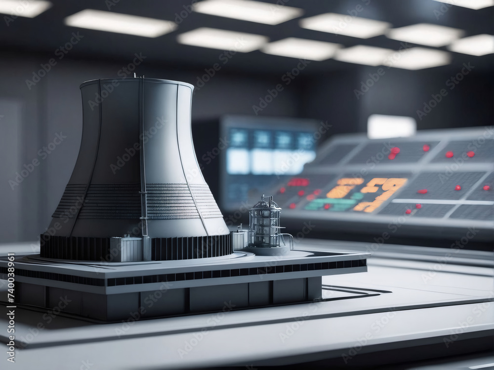 Fototapeta premium A model of a nuclear power plant.