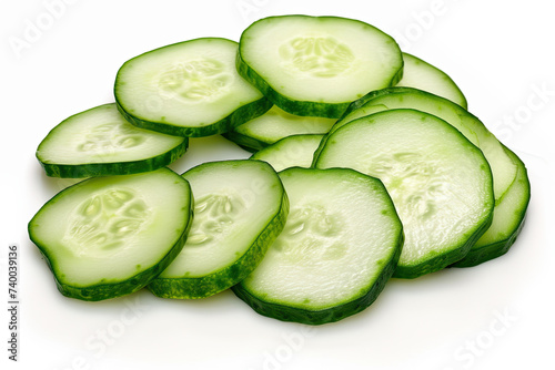 cucumber slices isolated on white background