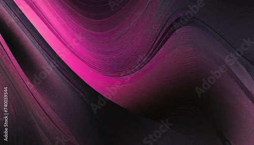 Black purple pink abstract grainy poster background vibrant color wave dark noise texture cover header design