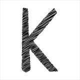 black Pencil sketch of the letter K