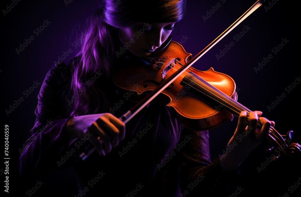 Fototapeta premium Bright melodies: a violinist in a folk mood