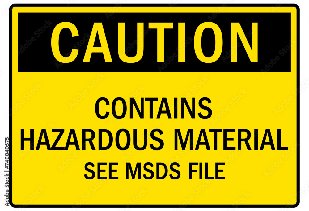 Safety data sheet sign and labels Safety data sheet sign and labels