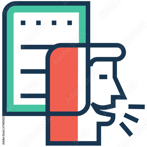 An icon of storytelling flat vector 