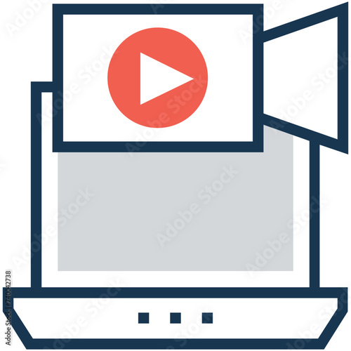 Trendy flat icon of multimedia 