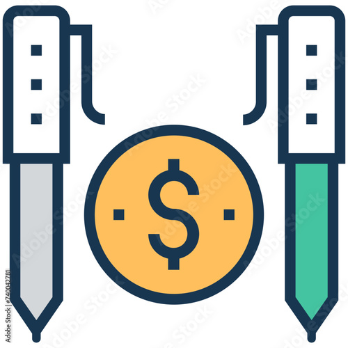 A paid article flat icon