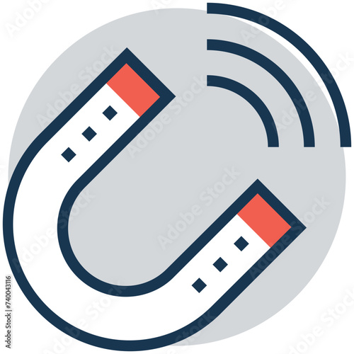 Flat vector icon of a magnet 