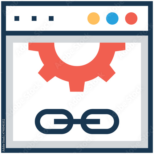 An icon of linkage flat vector 