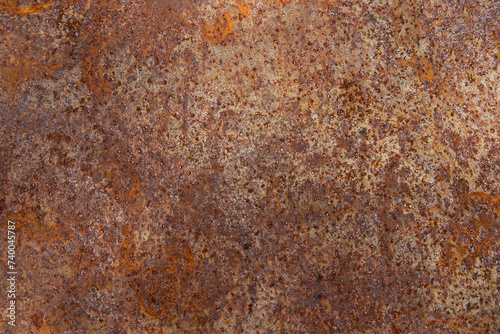 Metal rust, orange color on metal plate use as background 