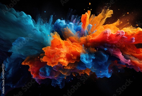 Abstract pattern with colorful paint splashes background © tydeline
