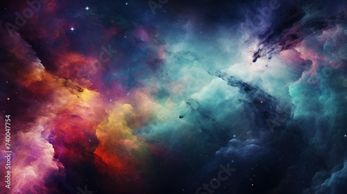Space galaxy background, abstract cosmic explosion of colors © tydeline