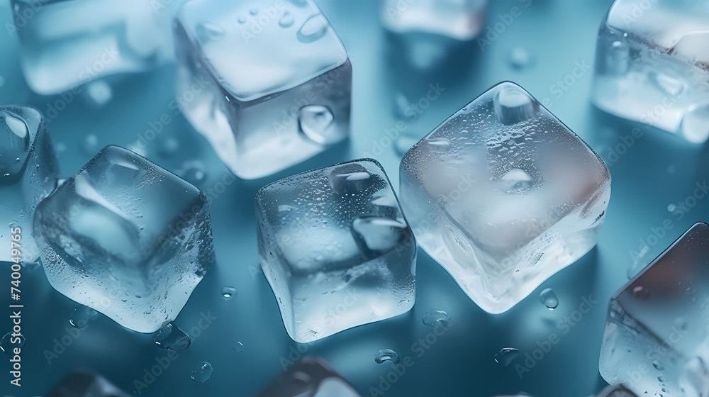 Ice cubes background, suitable for refreshing drinks or hydration concept Ice cubes background, suitable for refreshing drinks or hydration concept