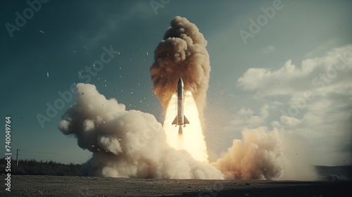 an unusual rocket takeoff photo