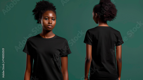 black girl in a black t-shirt