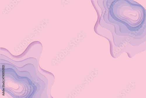 Colorful wavy background with paper cut style