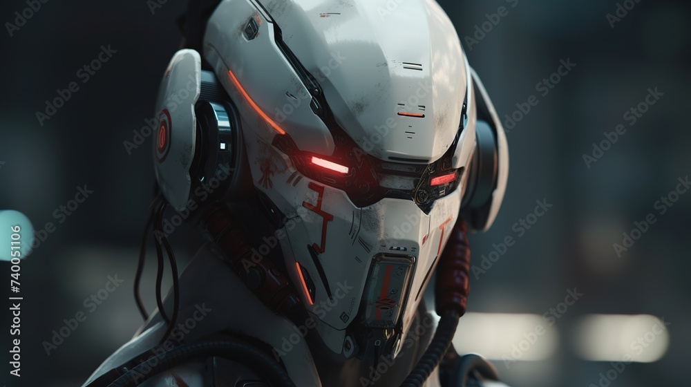 close up of a future motorcycle helmet