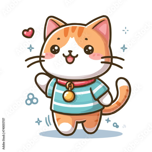 cat cartoon vector on white background