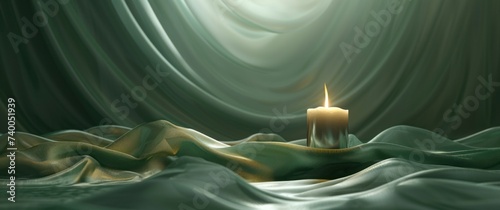 an image of a cloth and silver candle