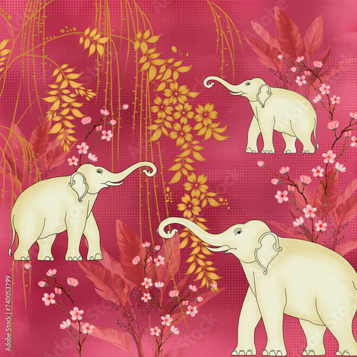 Photography elephants in the night