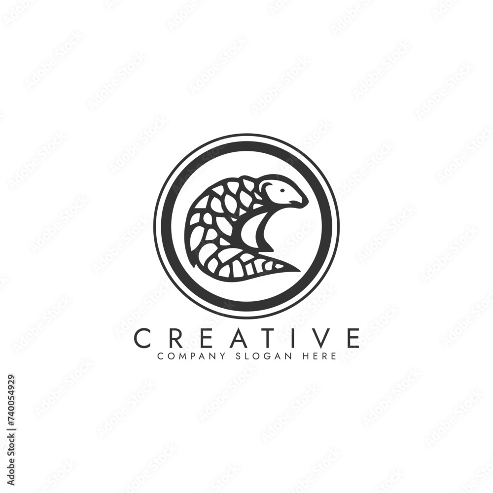 Pangolin Icon on White Background - Simple Vector Illustration Pangolin Icon on White Background - Simple Vector Illustration