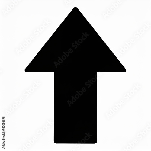 Simple black arrow up symbol isolated on white, upload icon