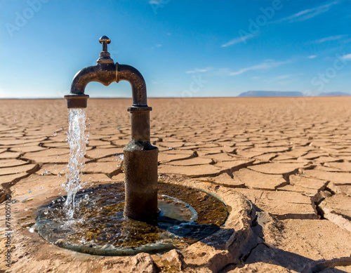 Watering the Mirage Iron Faucet in Arid Solitude