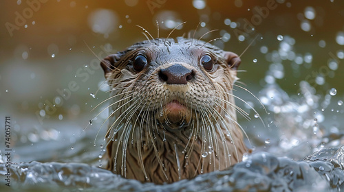 close up wildlife photography, authentic photo of a otter in natural habitat, taken with telephoto lenses, for relaxing animal wallpaper and more © elementalicious