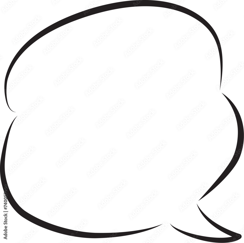 ラフでシンプルな吹き出し_もこもこ_黒・単色 ラフでシンプルな吹き出し_もこもこ_黒・単色