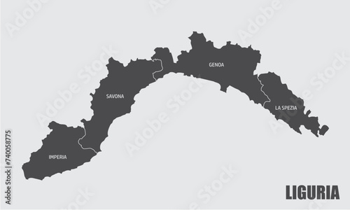 Obraz na płótnie Liguria region map w salonie