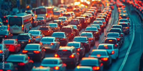 infinite car traffic jam concept