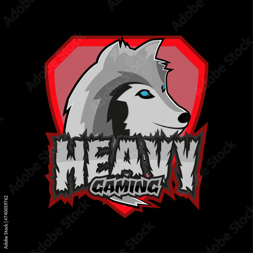 Esports Gaming Wild Wolf Logo in Red