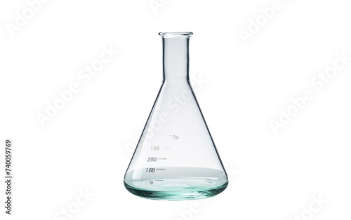 A glass flask filled with water. Isolated on a Transparent Background PNG.