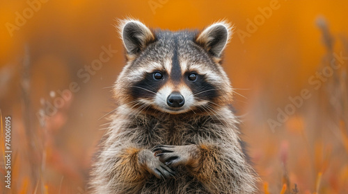 close up wildlife photography, authentic photo of a cute raccoon in natural habitat, taken with telephoto lenses, for relaxing animal wallpaper and more
