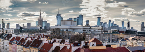 Panorama of a European city over the roofs. photo