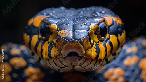 close up wildlife photography, authentic macro photo of a snake in natural habitat, taken with telephoto lenses, for relaxing animal wallpaper and more