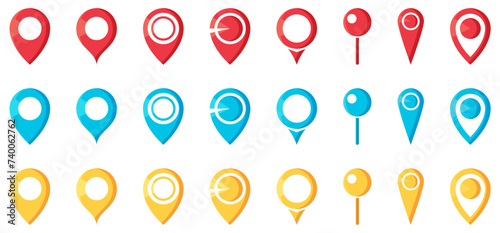 Map pin, location pointers, vector set photo