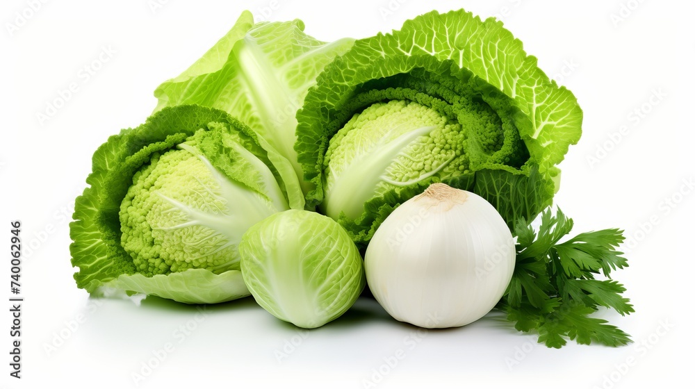 Fresh vegetables with leaf lettuce. Isolated on white background Fresh vegetables with leaf lettuce. Isolated on white background