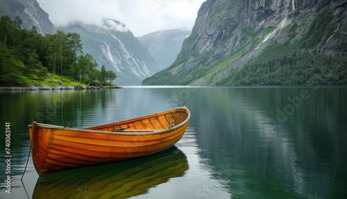 Norway boat in a lake