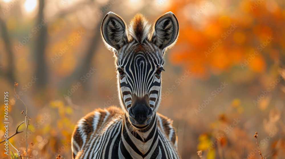 Naklejka premium wildlife photography, authentic photo of a zebra taken with telephoto lenses, for relaxing animal wallpaper and more
