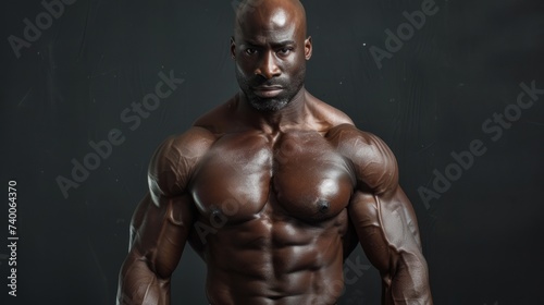 Portrait of a very buff man showing off his muscular physique