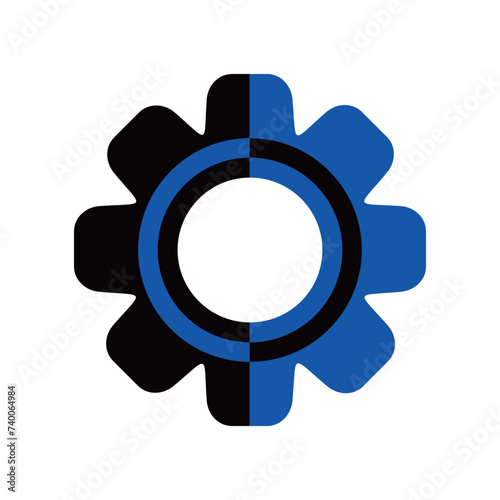 Gear cogwheel icon in trendy flat design. repair sign and symbol.